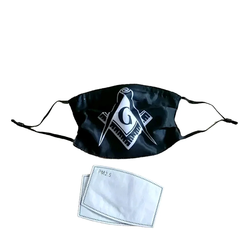 Masonic Square Compass Face Mask 2.5PM Fltrs. Ritual Men Frat Facewear Balaclava